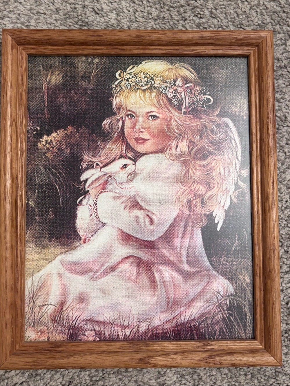 Dona Gelsinger An Angels Care Framed Art Print Angel Bunny Rabbit 8x10